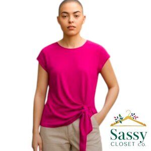 VINCE CAMUTO Top – Fuchsia, Draped Neck, Travel-Ready, XS